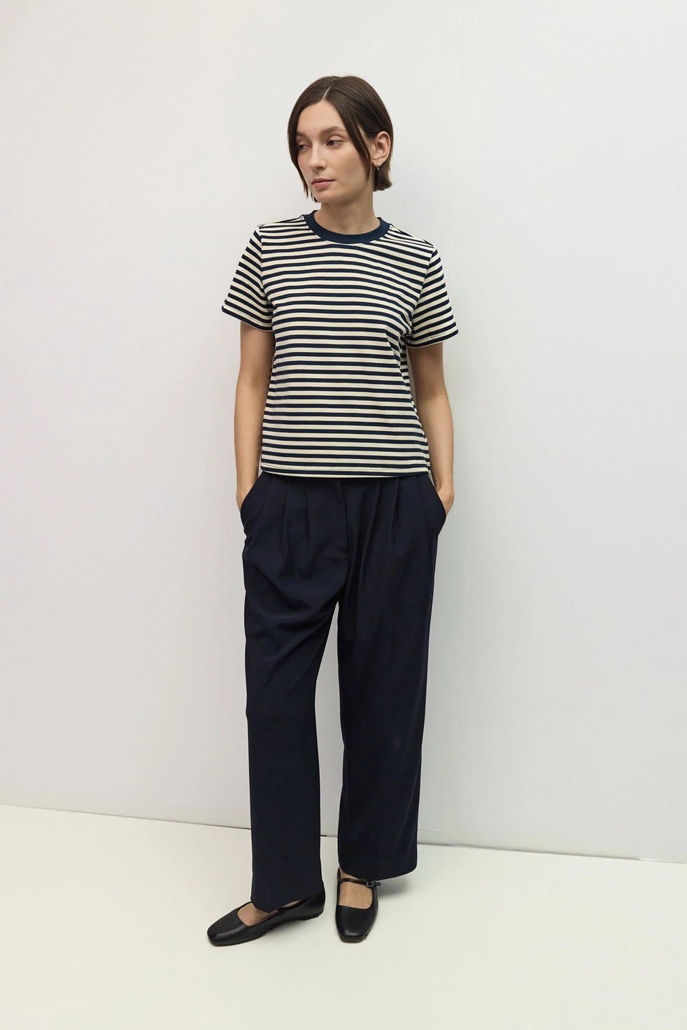 Stripe Tee - Navy + Cream