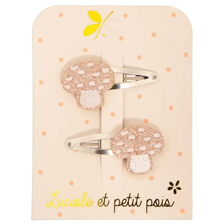 Luciole et Petit Pois - Pink Mushroom Hair Clips