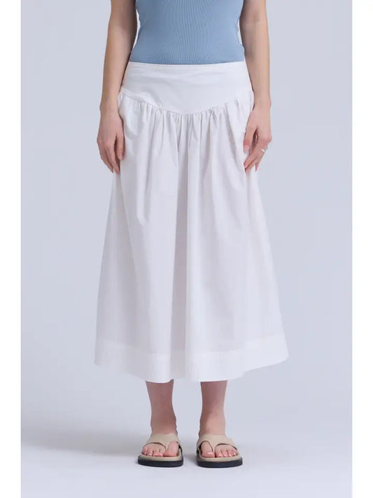Grade + Gather - Gathered Poplin Skirt - Off White