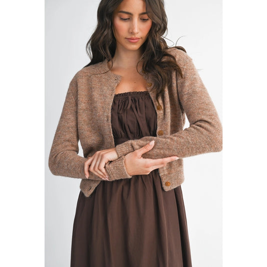 Knit Wool Cardigan - Mocha Mousse