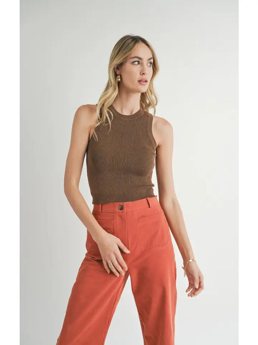 Alexis Knit Top - Brown