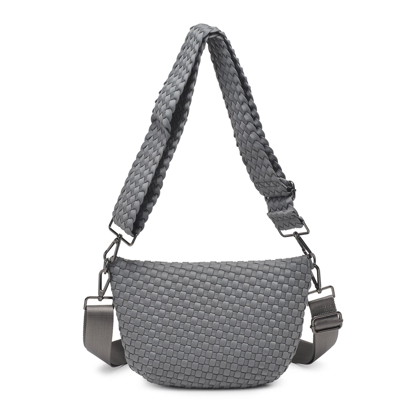 Ethereal - Woven Neoprene Crossbody Bag - Grey