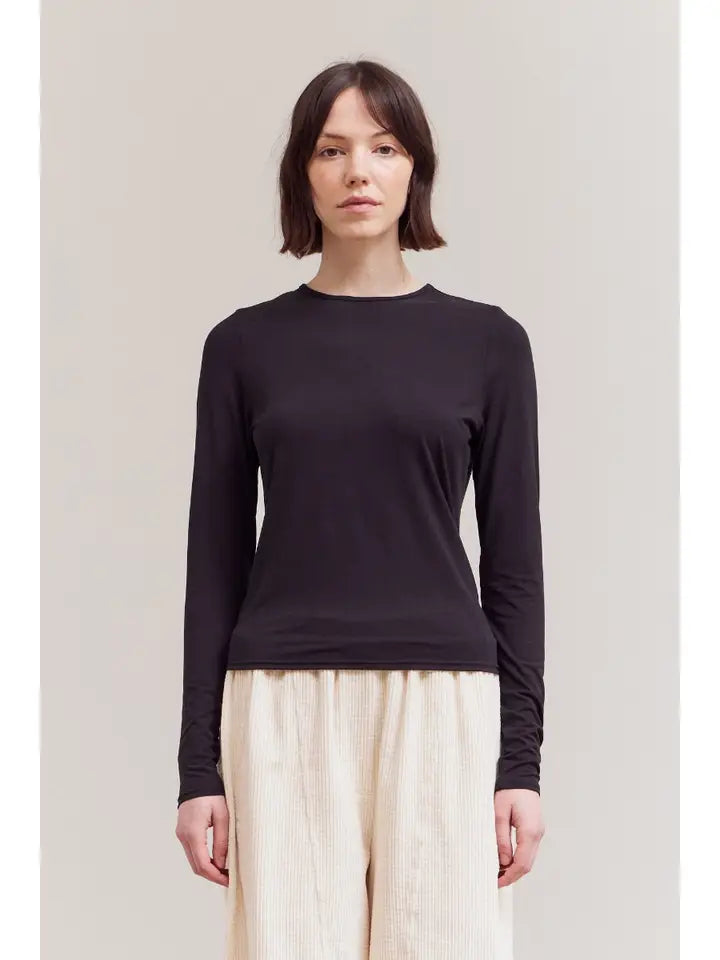 Grade + Gather - Long Sleeve Modal T-Shirt - Black