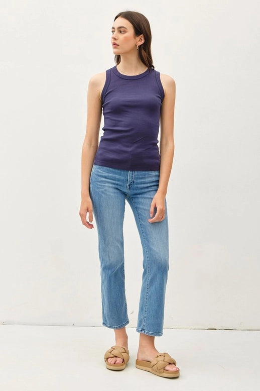 Round Neck Basic Tank - Navy