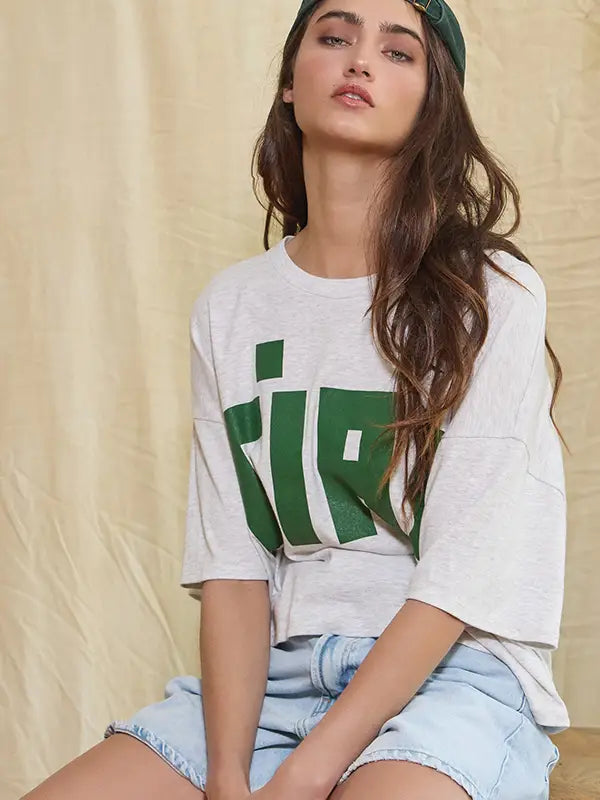 Boxy Crop Tee - Ciao - Green