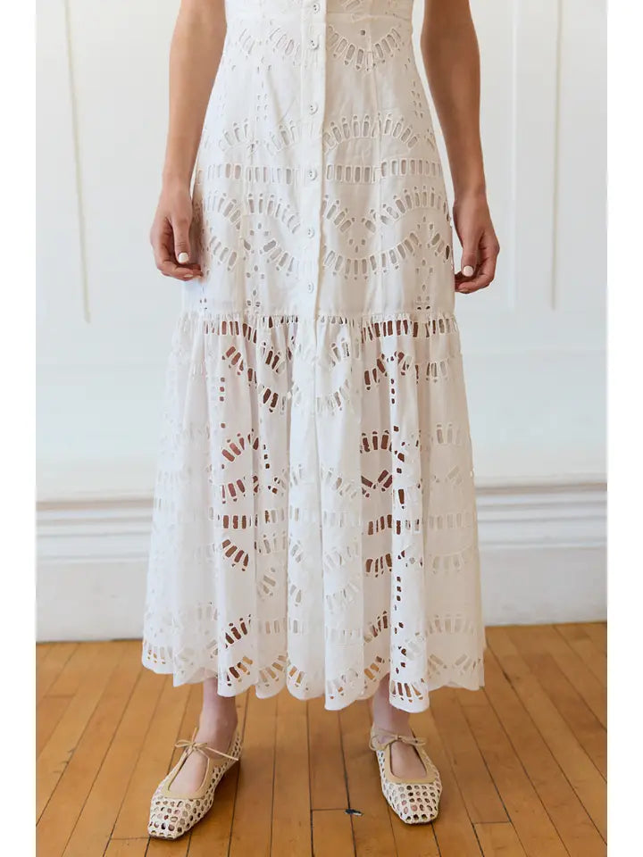 Eyelet Dress - White