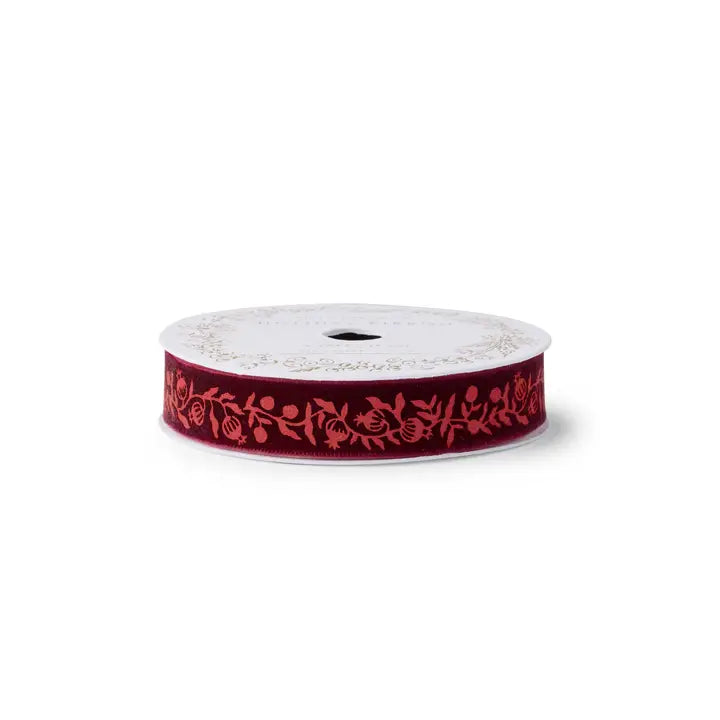 Rifle Paper Co. - Christmastide Pomegranate Velvet Ribbon