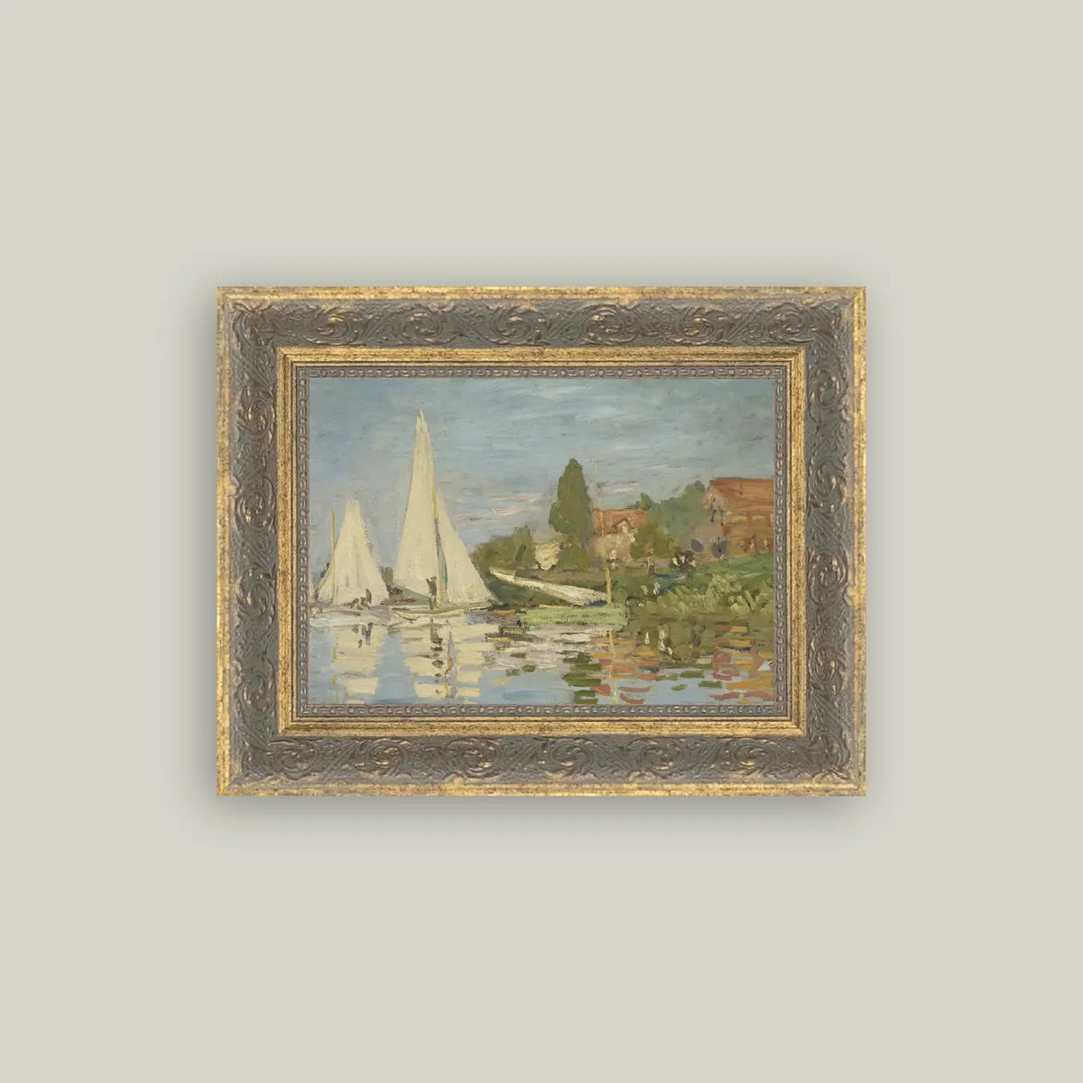 Regatta at Argenteuil Framed Antique Art