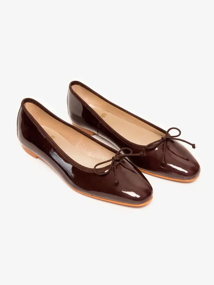 Patricia Thin Bow Ballet Flats - Chocolate