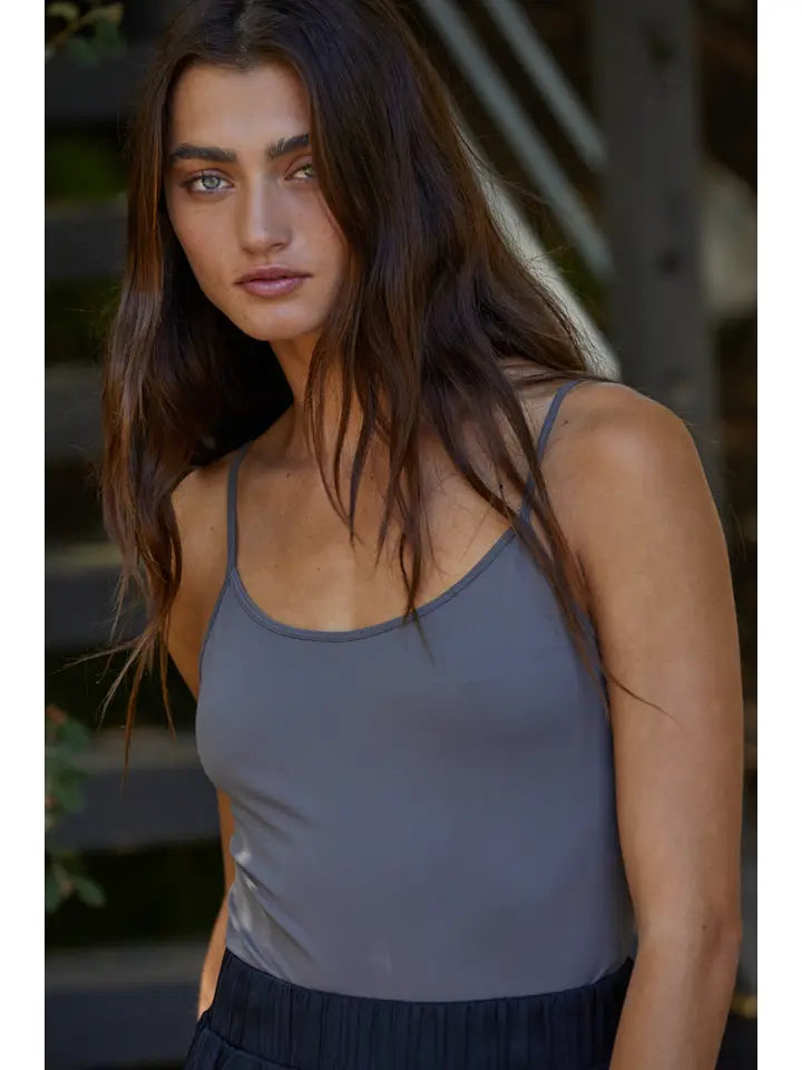 Basic Full Length Cami - Slate Grey