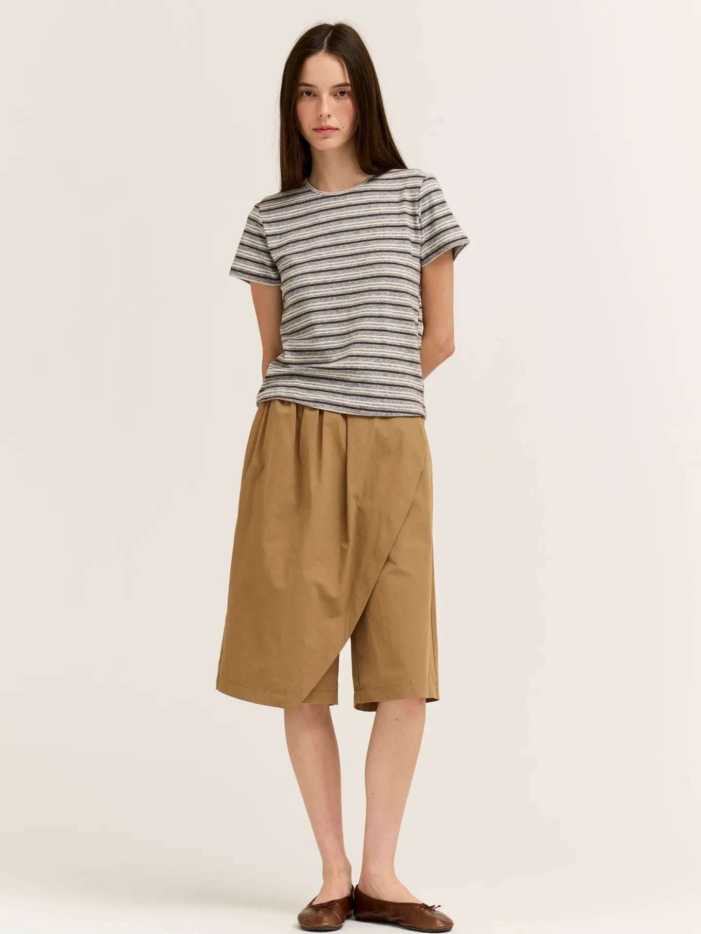 Grade + Gather - Stripe Jersey Tee - Charcoal