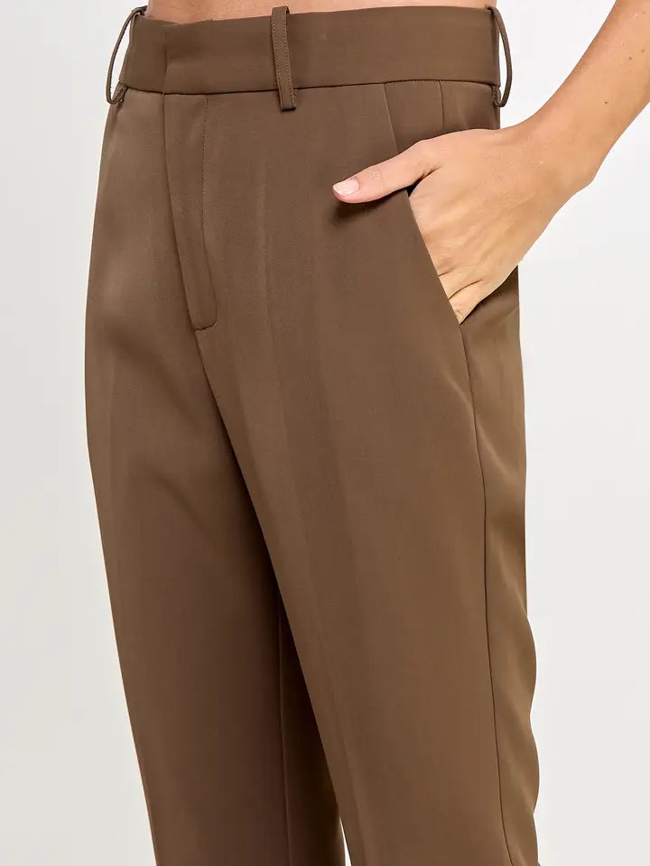 High-Waisted Flare Trouser - Mocha