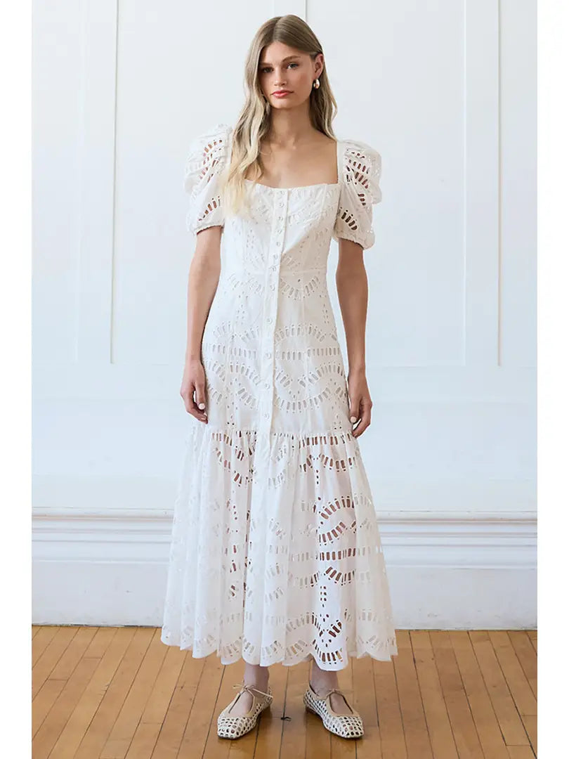 Eyelet Dress - White