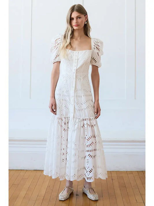 Eyelet Dress - White
