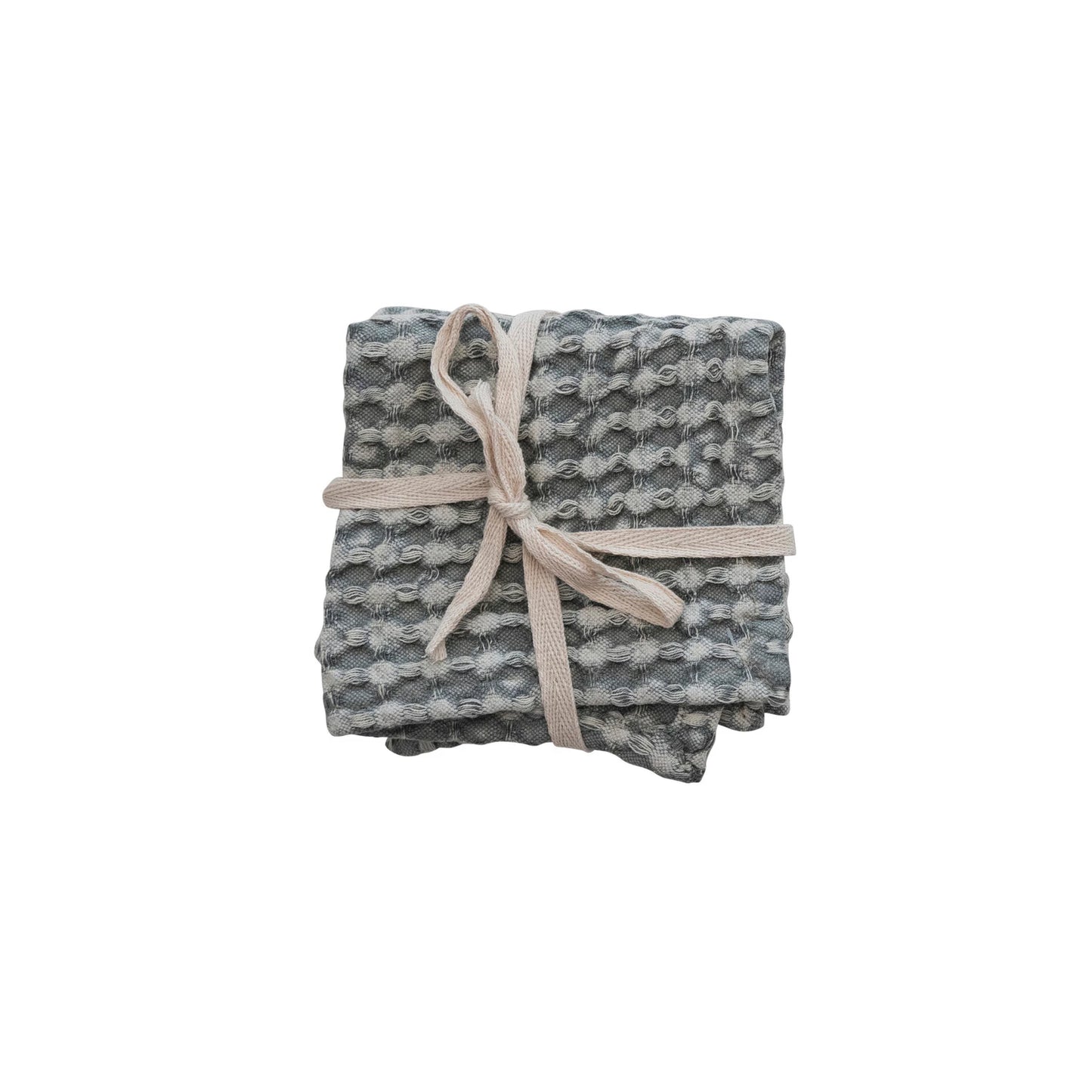 Bloomingville - Cotton Waffle Weave Dish Cloths - Blue- Set of 3