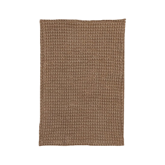 Bloomingville - Stonewash Cotton Waffle Weave Tea Towel - Camel