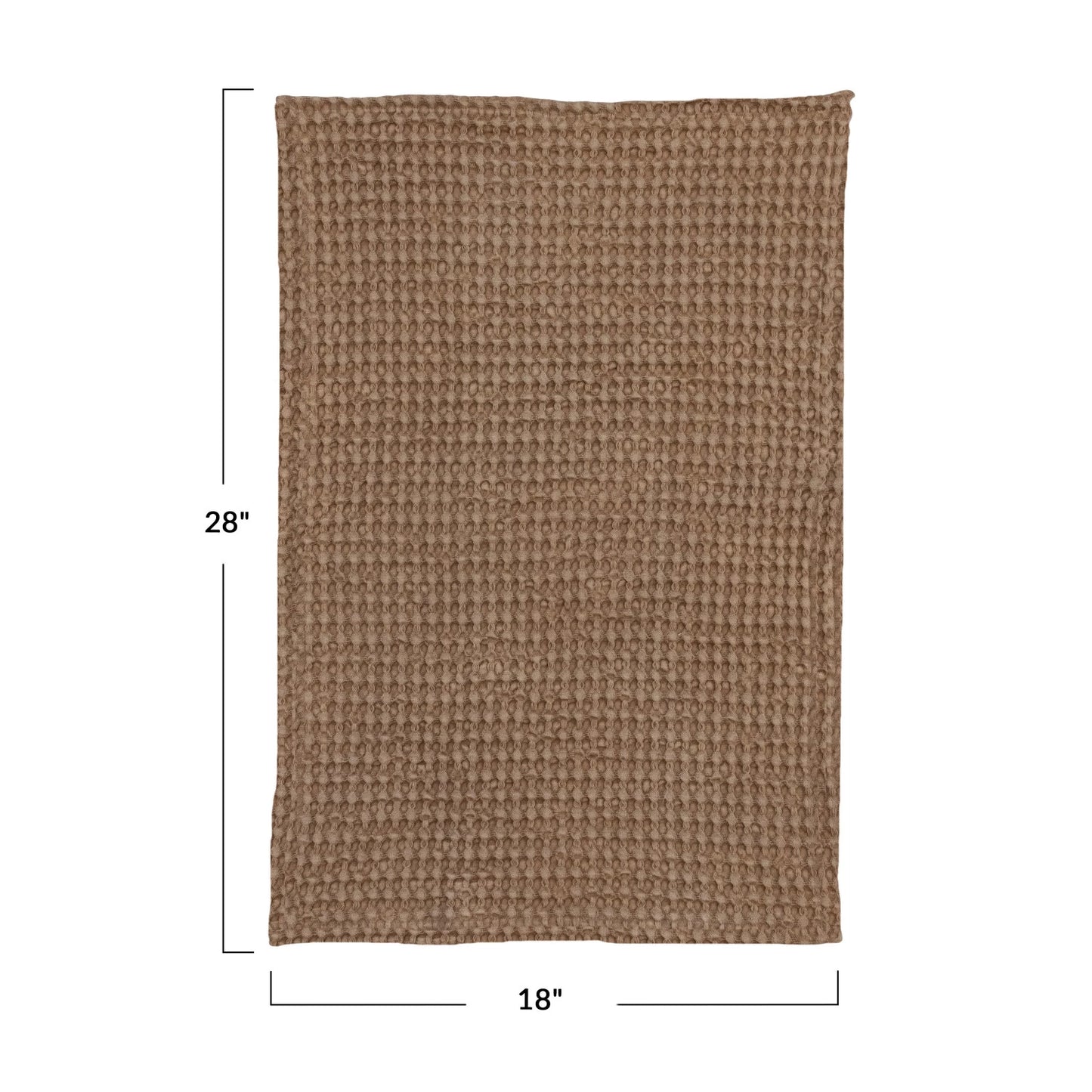 Bloomingville - Stonewash Cotton Waffle Weave Tea Towel - Camel