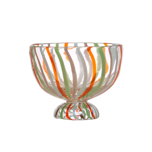 Bloomingville - Hand Painted Bowl - Multi Colored Stripes