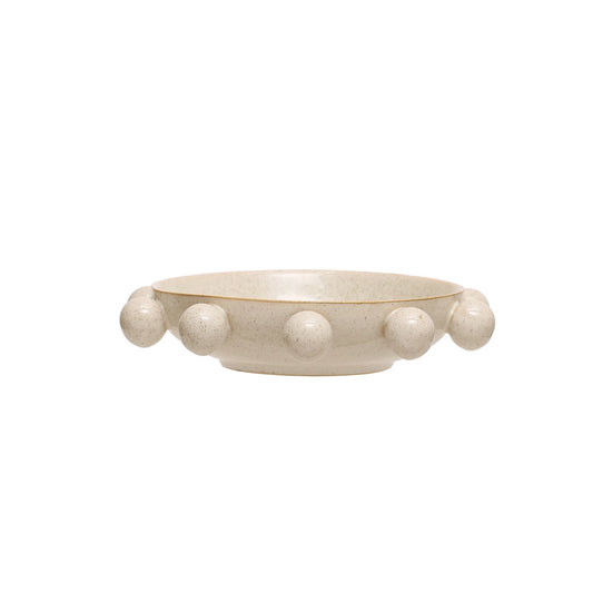 Stoneware Bowl with Orbs - Cream