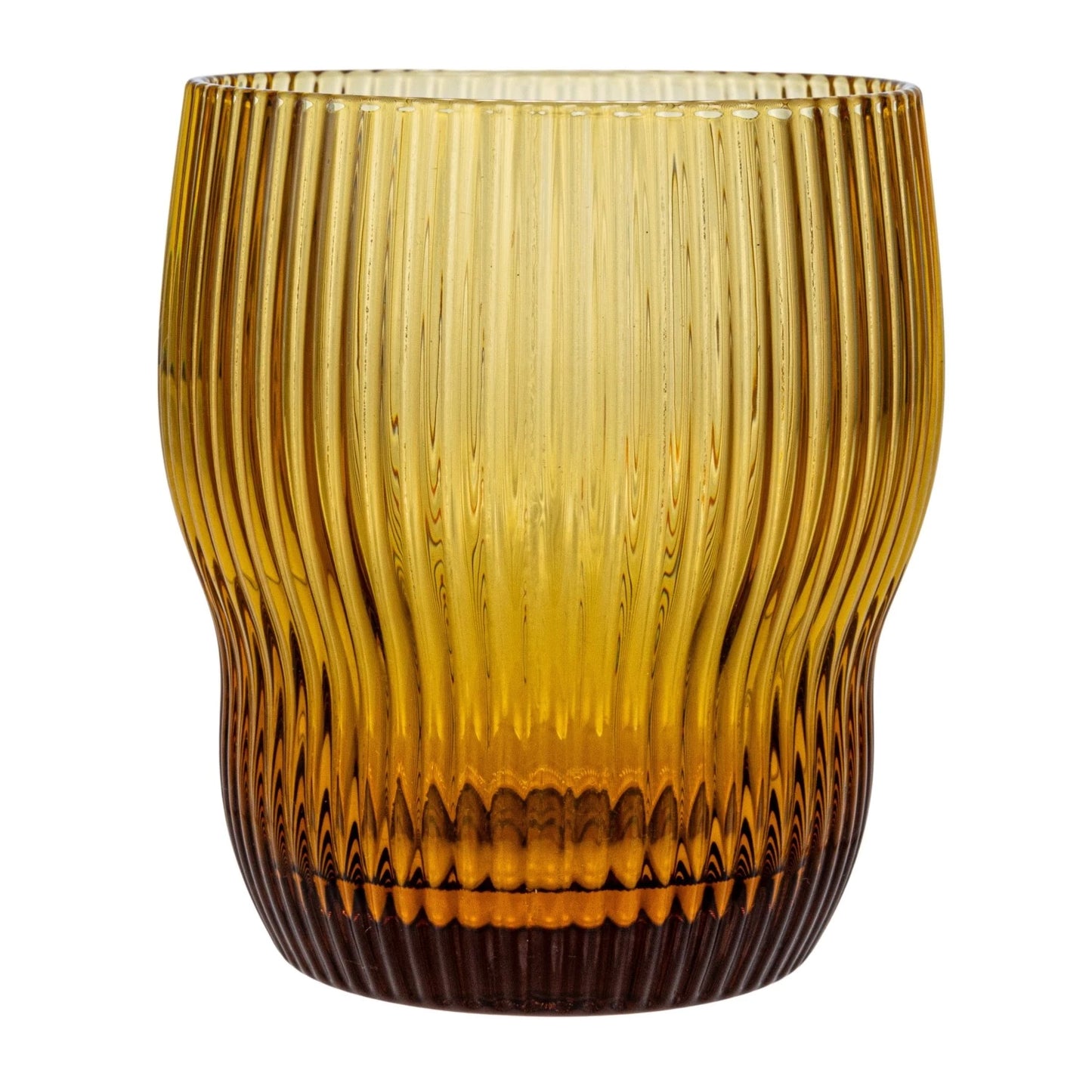 Fluted Drinking Glass - Yellow - 8oz