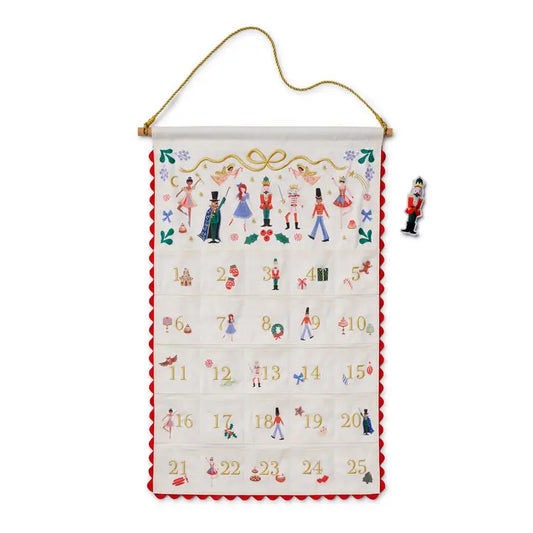 Rifle Paper Co. - Hanging Advent Calendar - Nutcracker Embroidered