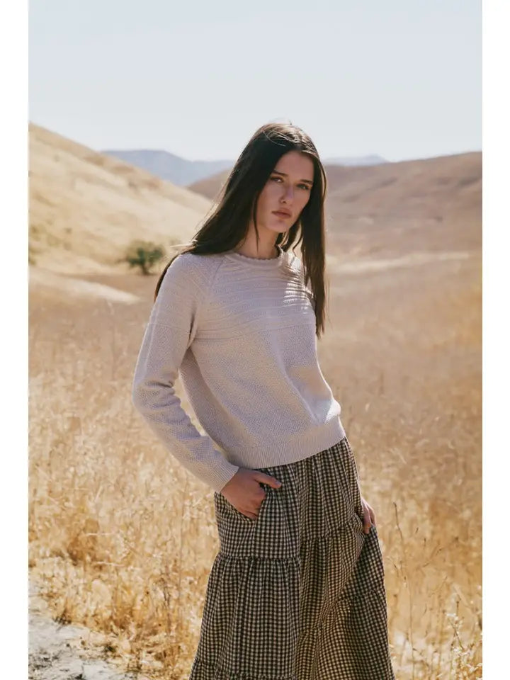 Grade + Gather - Gingham Tiered Skirt - Chestnut