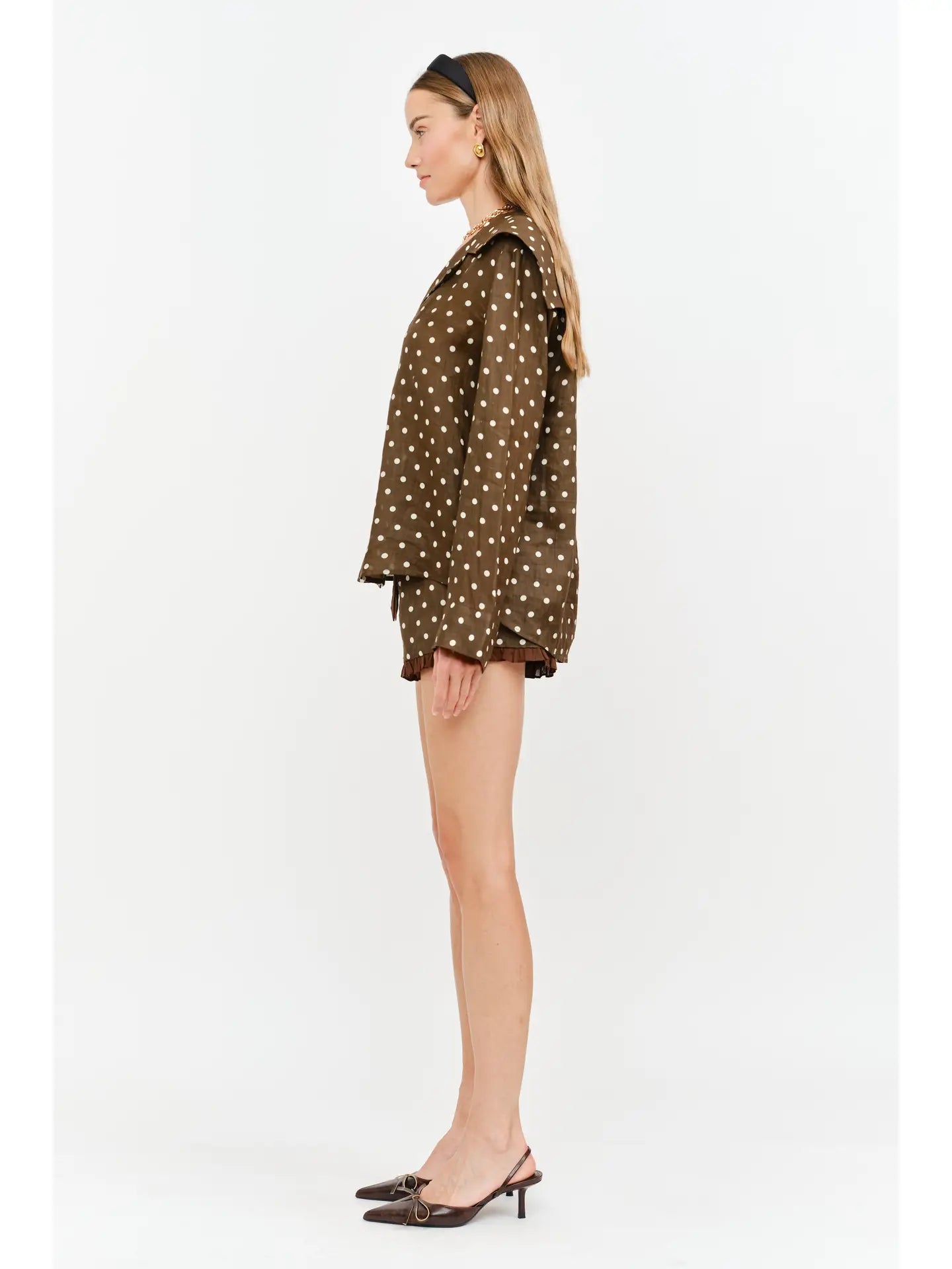 Maggie Blouse - Chocolate Polka Dot