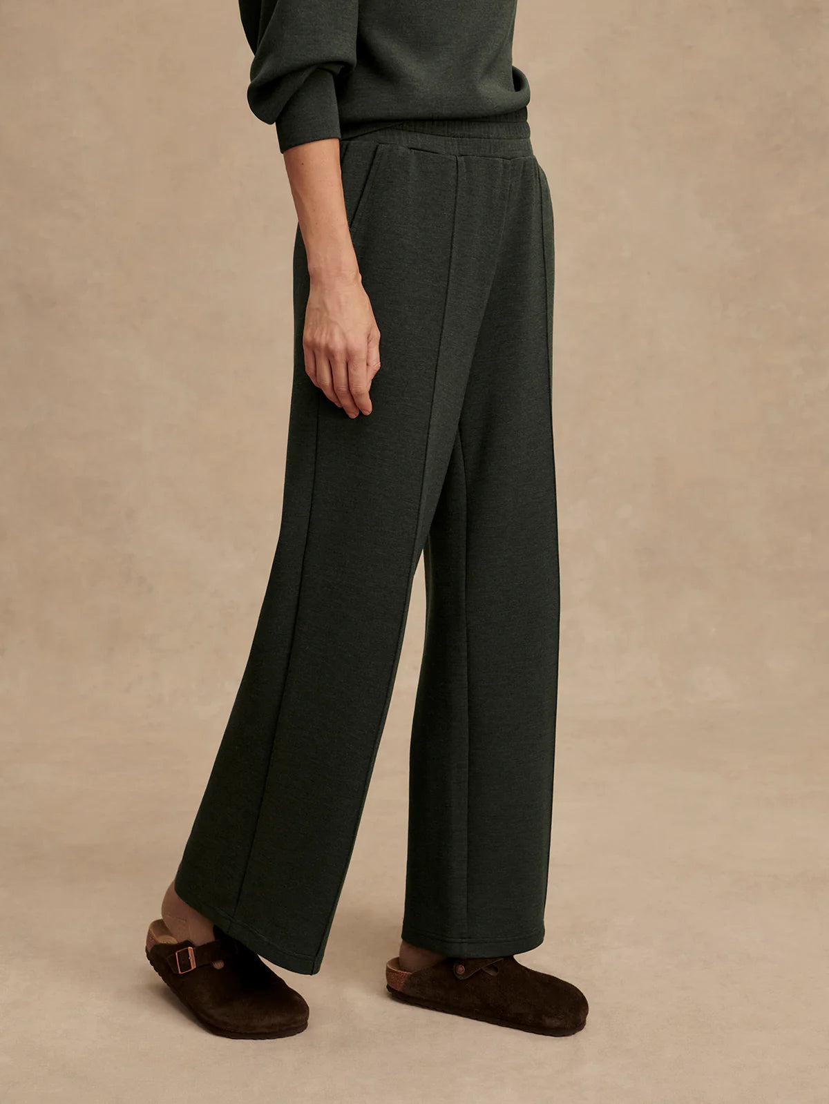 Varley - The Wide Leg Pant 28" - Olive Marl