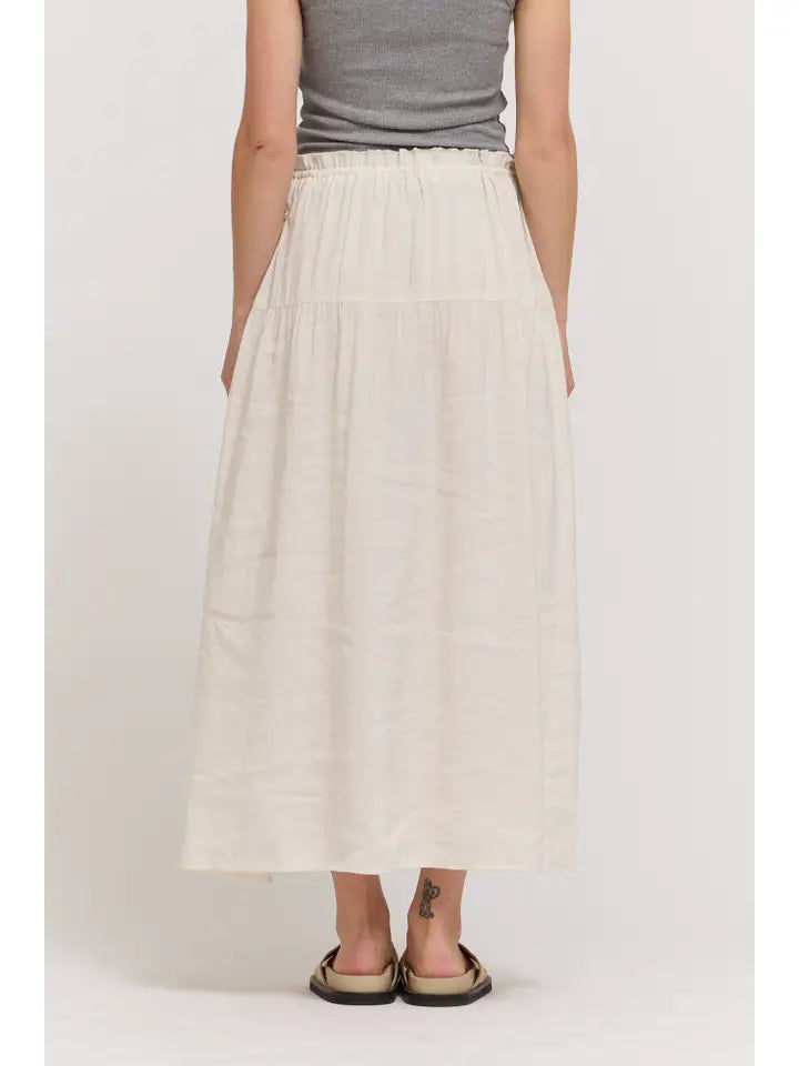 Grade + Gather - Drawstring Waist Skirt - Soy