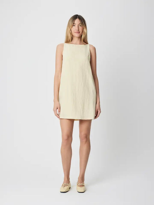 Open Back Summer Midi Dress - Butter Yellow
