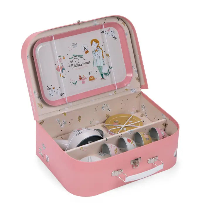 Moulin Roty - Metal Tea Set in Suitcase - The Parisiennes
