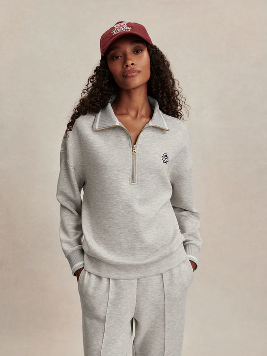 Varley - Bertie Half Zip Sweat - Light Grey