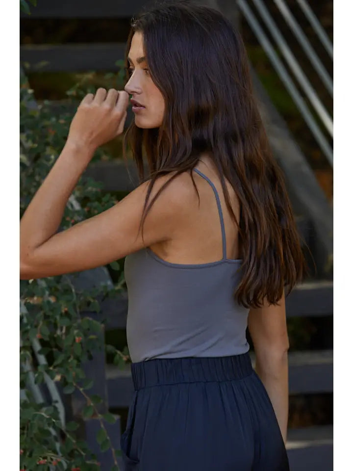 Basic Full Length Cami - Slate Grey