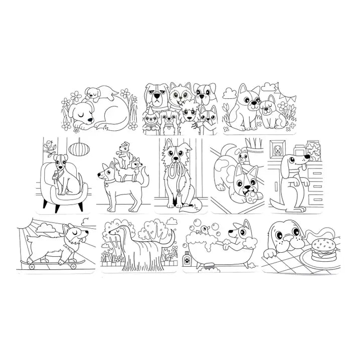 Ooly - Undercover Art: Hidden Pattern Coloring Activity - Dog Days