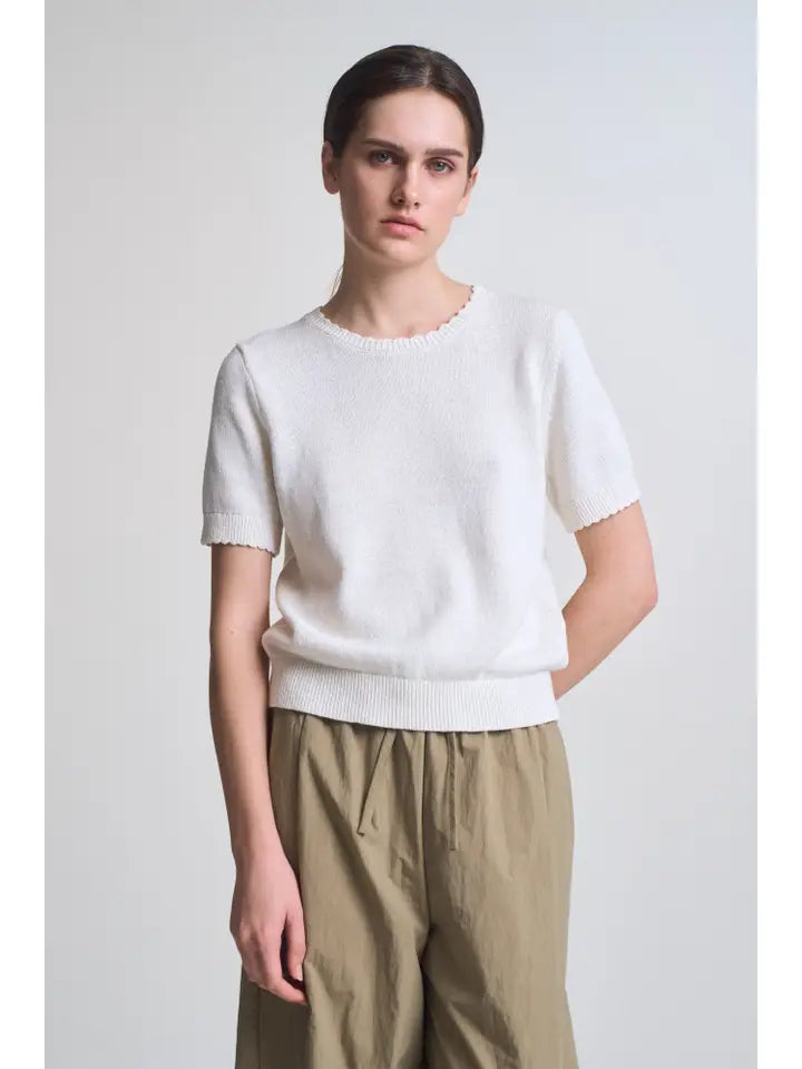 Grade + Gather - Cotton Linen Basic Sweater