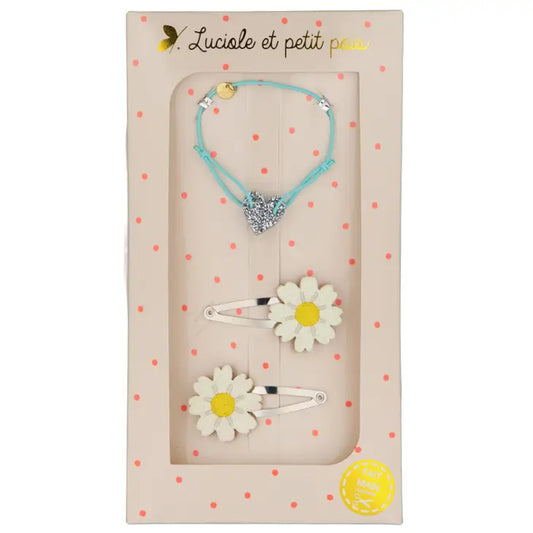 Luciole et Petit Pois - Gift Set - Mini Bracelet + Daisy Barrettes