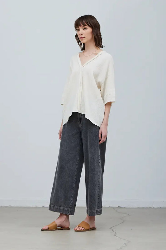 Grade + Gather - Denim Straight Leg Pant - Black