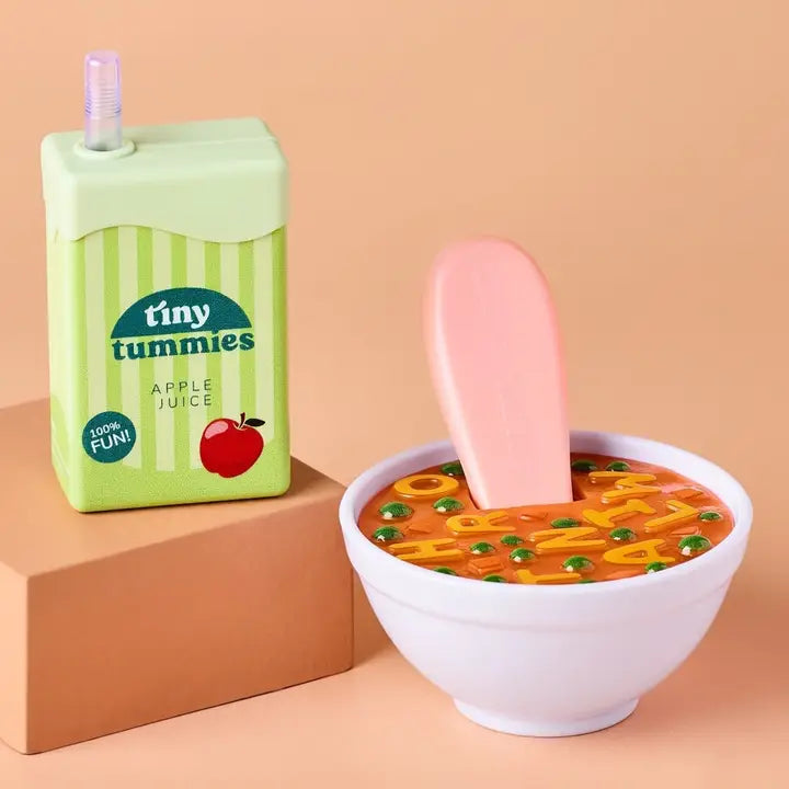 Tiny Harlow - Tiny Tummies Set - Alphabet Soup Bowl and Juice Box