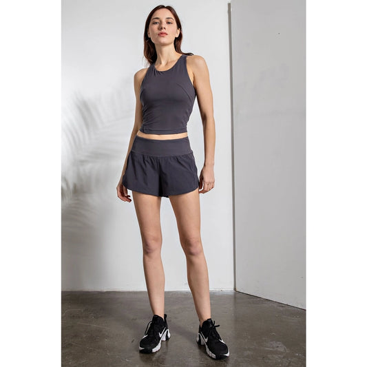 Stretch Woven Active Short - Charcoal