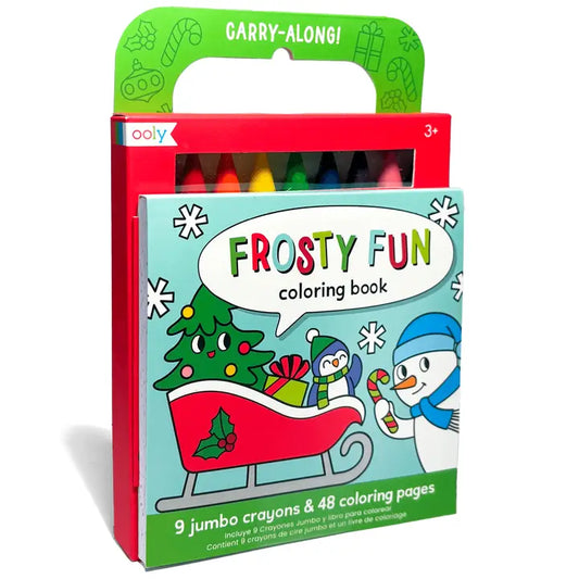 OOLY - Carry Along Crayon + Coloring Book Kit - Frosty Fun