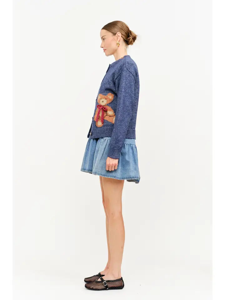 Teddy Cardigan - Navy