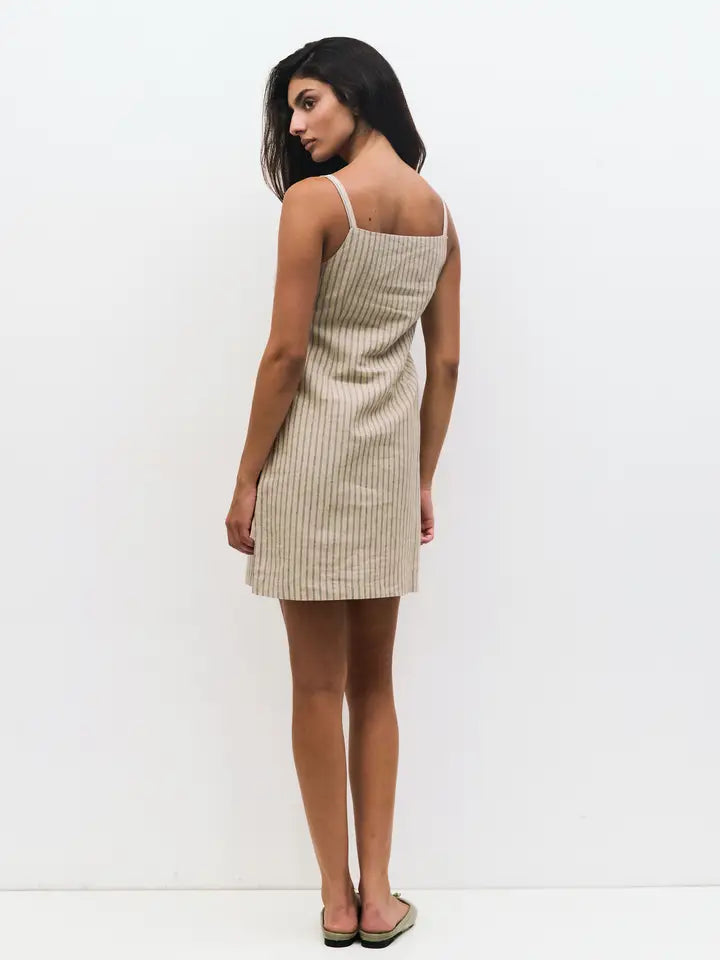 The Casey Dress - Oatmeal-Blue