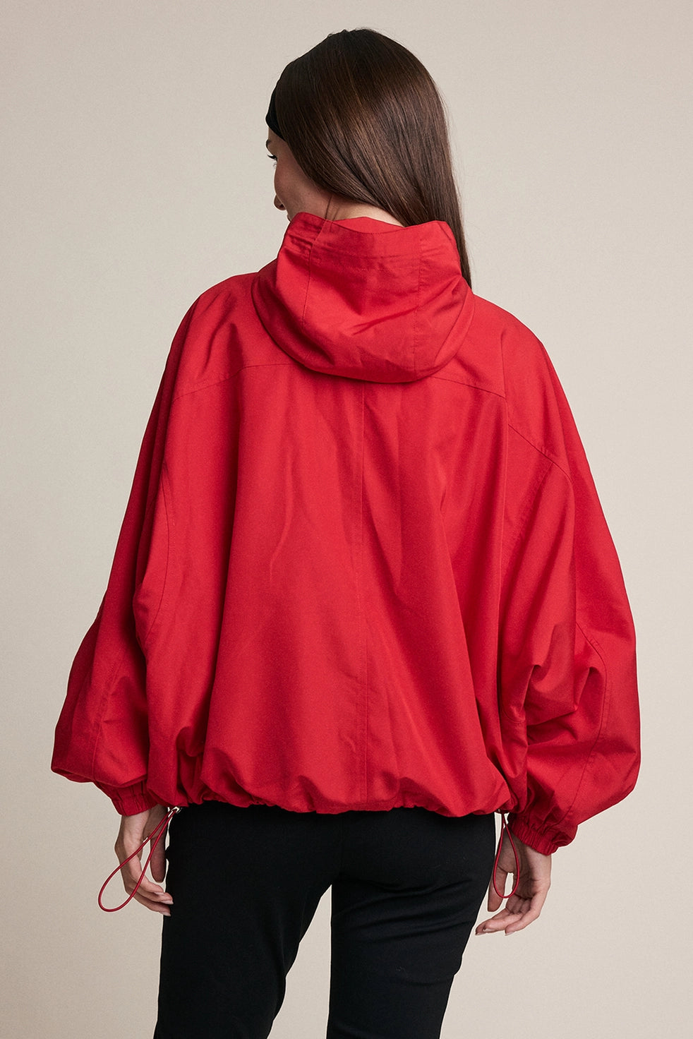 Oversized Hooded Pullover - Red