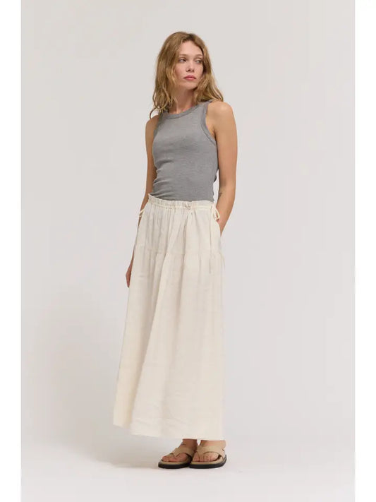 Grade + Gather - Drawstring Waist Skirt - Soy
