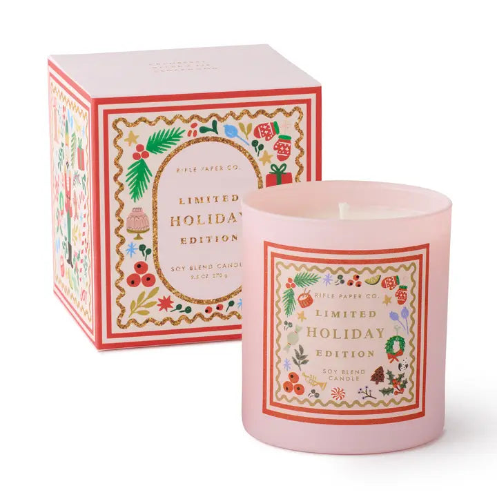 Rifle Paper Co. - Holiday 9oz Glass Candle - Holly Jolly Nutcracker