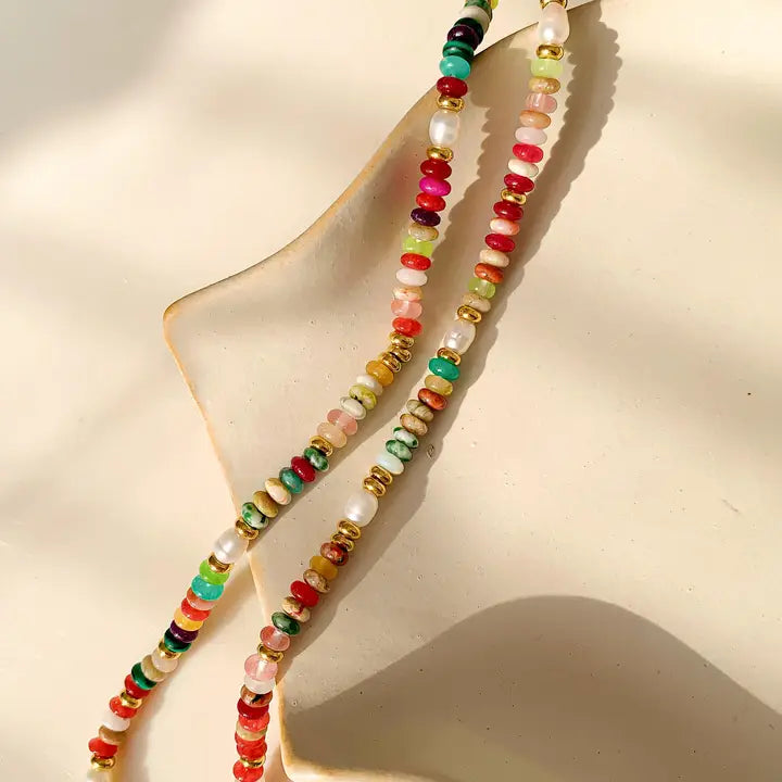 Sunny Non-Tarnish Boho Color Beaded Necklace