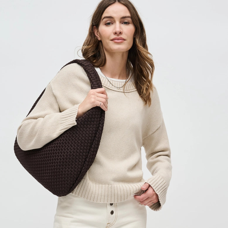 Dare to Dream - Large Woven Neoprene Hobo - Chocolate