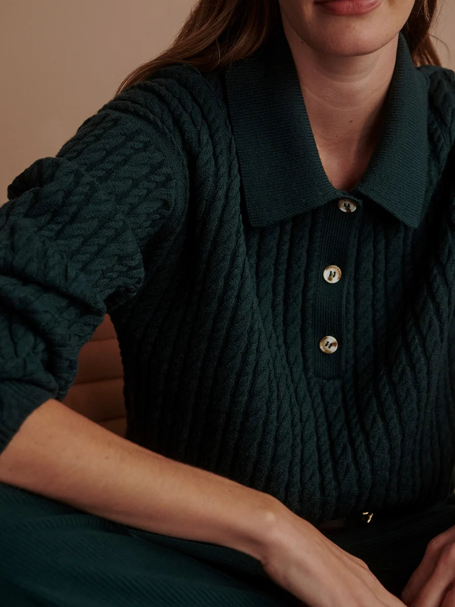 Varley - Dottie Polo Knit Sweater - Ponderosa Pine
