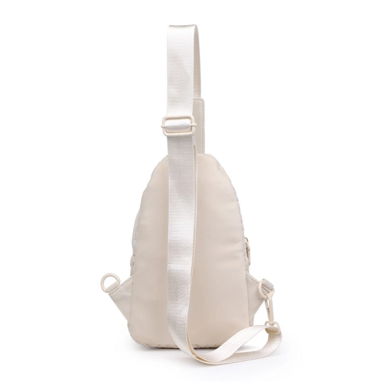 Beyond The Horizon - Woven Neoprene Sling Backpack - Cream