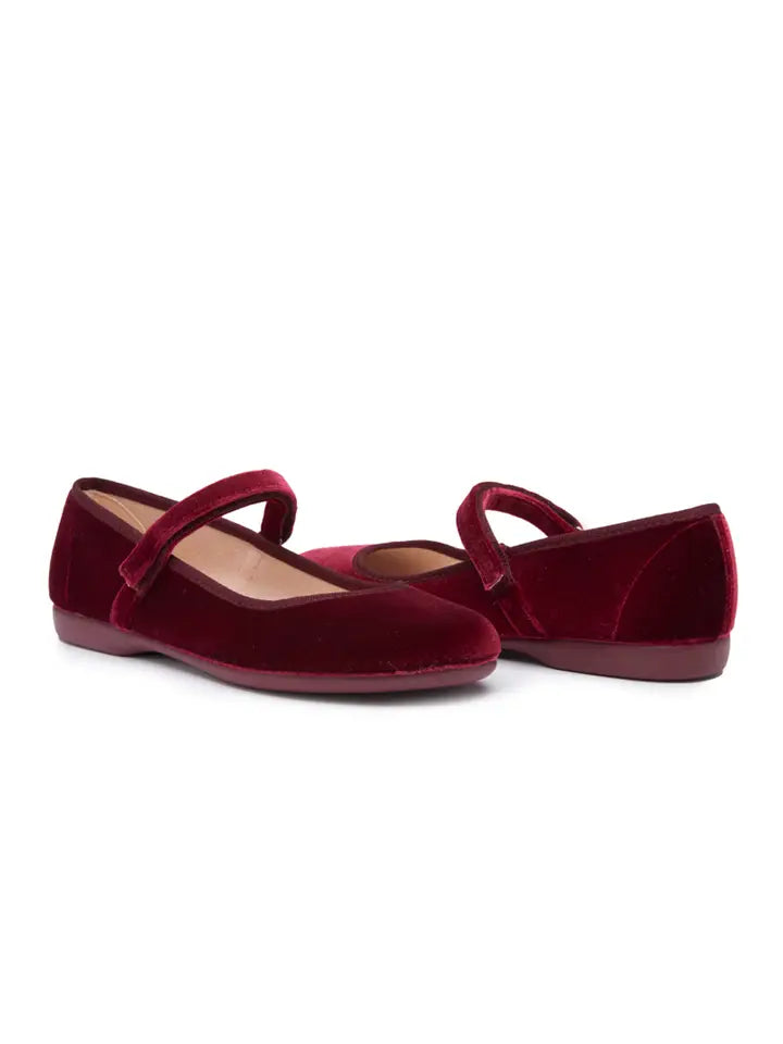 Classic Velvet Mary Jane - Burgundy